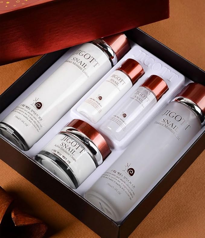 Snail Essence Moisture Skin Care 3Set, K Beauty Snail Cream, Moisturizer, Toner, Anti-Aging Hydration