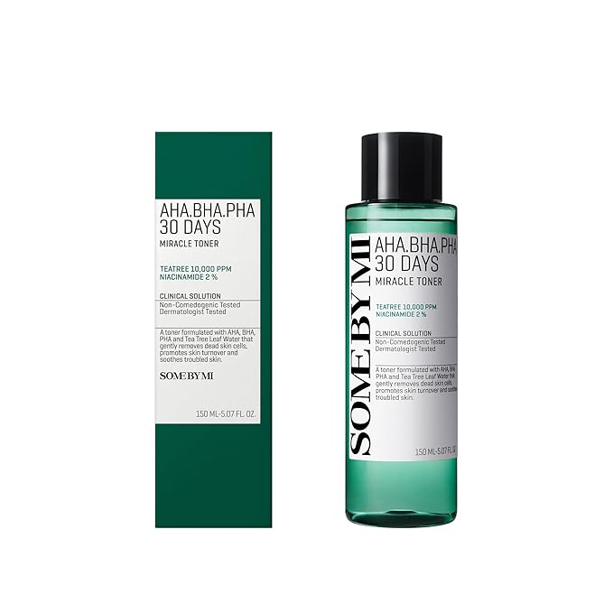SOME BY MI AHA BHA PHA 30 Days Miracle Toner – Pack of 2 – Korean Salicylic Acid Exfoliating Face Toner for All Skin Types – Daily Pore Care & Oil Control with 2% Niacinamide – Korean Skin Care