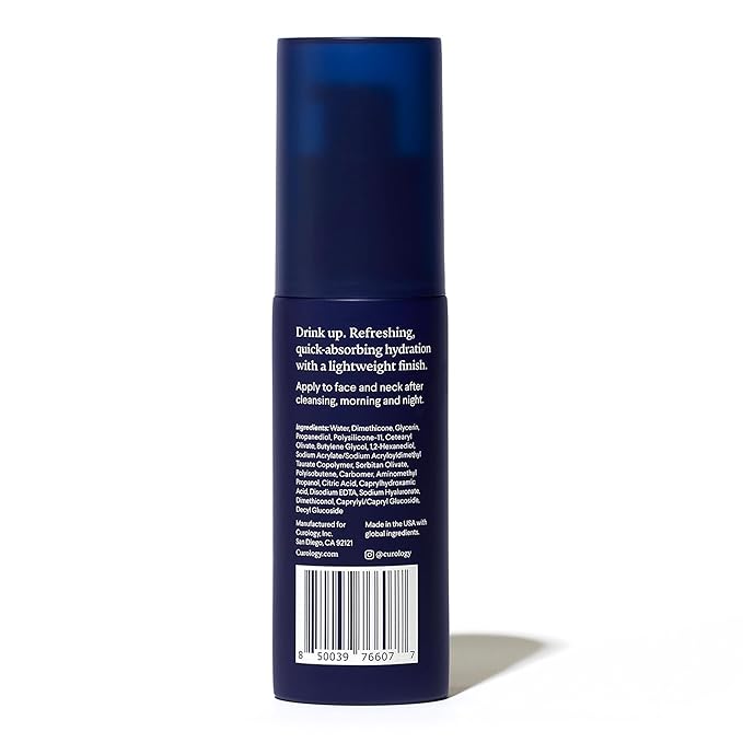 Curology Gel Face Moisturizer, Daily Face Lotion with Hyaluronic Acid, for Oily, Dry or Sensitive Skin, 1.7 fl oz