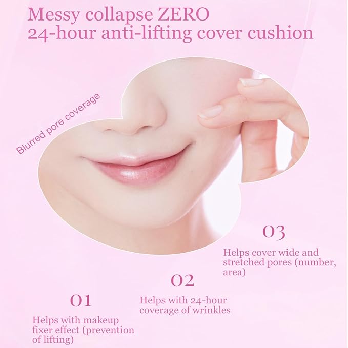 MIBA Ion Calcium Foundation Double Cushion Glow 25 g / 0.88 oz Big Cushion SEASON 3. Long Lasting Cover Effect. Moisture glow. Skin tightening relief. Smooth adhesion. (Lovely #23 Rosy Beige)