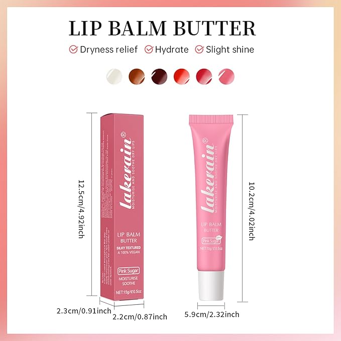Erinde 3 Colors Lip Butter Balm Trio, Moisture Hydration Lip Butter Gloss, Sheer Tinted Lip Mask and Lip Balm, Soothing Lip Treatment Care Makeup, Shine Lip Glow Oil for Dry, Chapped Lips