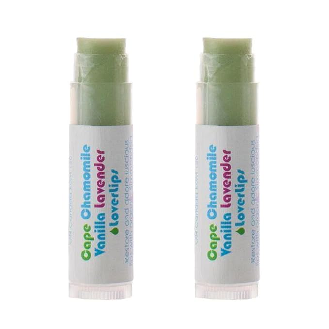 Living Libations - Organic 'Vanilla Chamomile Lover Lips' Lip Balm | Natural, Wildcrafted Clean Beauty (2-pack)