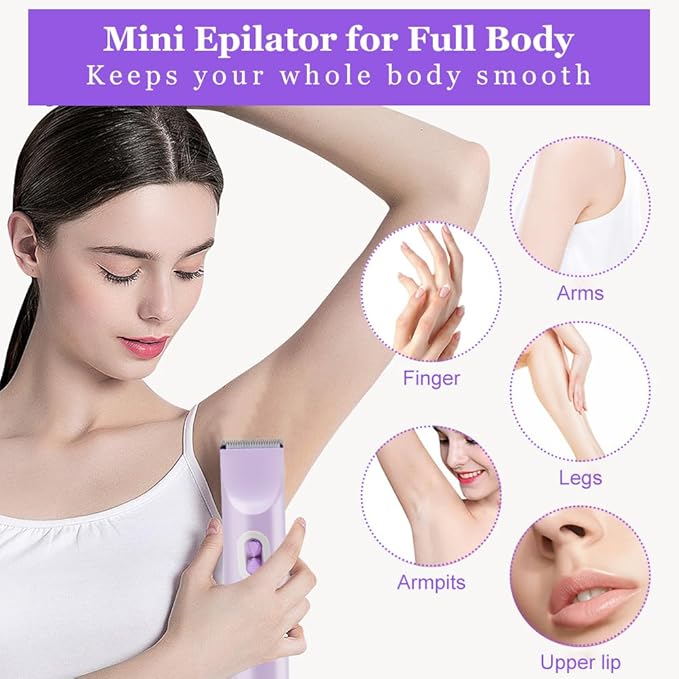 Women's Electric Dual Headed Shaver, 2 in 1 Bikini Trimmer, USB Rechargeable Electric Razors Body Hair Trimmer