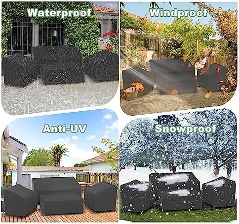 Gasadar 4-Piece Patio Furniture Covers Set, Waterproof Outdoor Furniture Set - Image 6