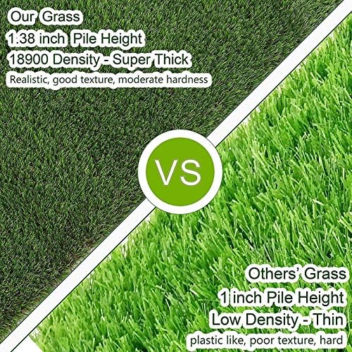 Fas Home Artificial Grass Turf 2x6 ft, Fake Grass Rug - Image 5