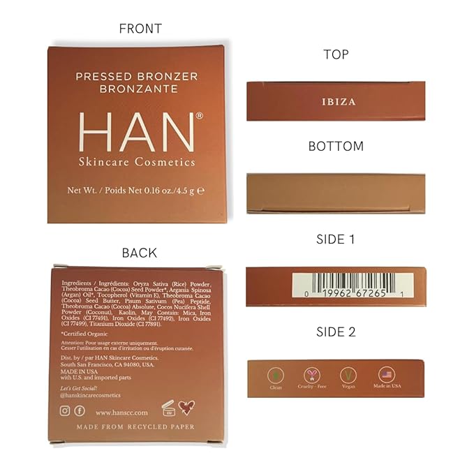 HAN Skincare Cosmetics Vegan, Cruelty-Free Bronzer, Ibiza