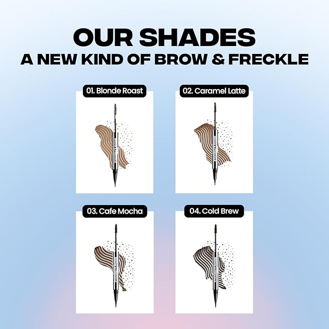 Sacheu Brow & Freckle STAY-N Tinted Eyebrow Gel & Faux Freckle Pen — 2-in-1 Longwear Water Resistant Brows Tint, Cruelty-Free & Vegan, Cafe Mocha