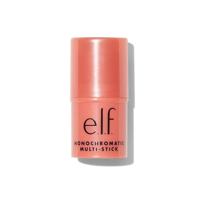e.l.f. Monochromatic Multi Stick, Travel-Sized Luxuriously Creamy & Blendable Color For Eyes, Lips & Cheeks, Vegan & Cruelty-Free, Glimmering Guava