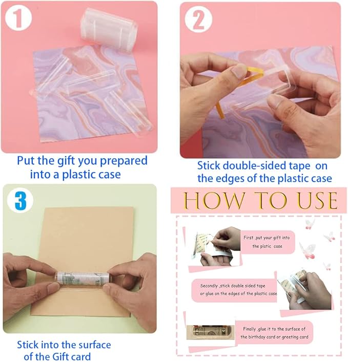 WESAPPINC Clear Chapstick Pouch Plastic Lip Balm Pouches for Gift Cards & Money Cards,Lip Balm Plastic Cover with Adhesive (35PACK)