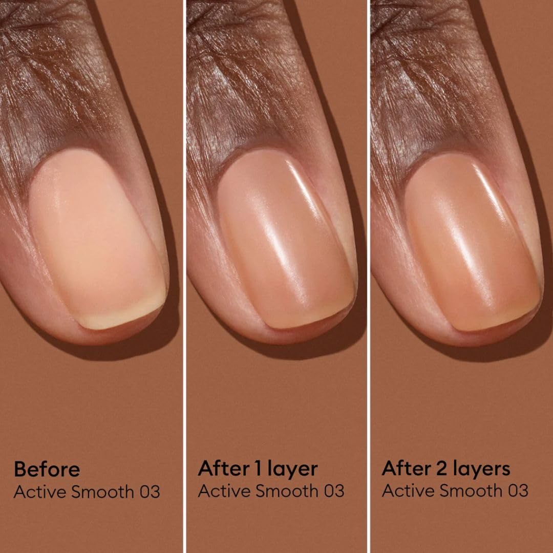 Manucurist Active Smooth™ 03 Nail Concealer Polish & Care - 2 in 1 Nude Nail Polish : Nail Strengthener and Growth - Nail Concealer - Ridge Filler for Nails - Natural Nail Polish - Bronze Finish
