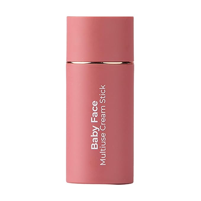 MCoBeauty Baby Face Multi-Use Cream Stick, Peony Rose Pinky Rose Shade, Silky Smooth, Buildable Blush for Eyes, Lips & Cheeks, Vegan, Cruelty Free Cosmetics