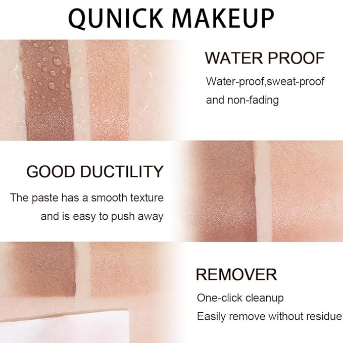 evpct 2Pcs Face Cream Contour Bronzer Sticks Makeup Highlighter Highlight Almond Mocha Creme Cheek Contour Sticks contorno en crema Bronzing Foundation Face Contour Stick Kit,1+10 New Medium