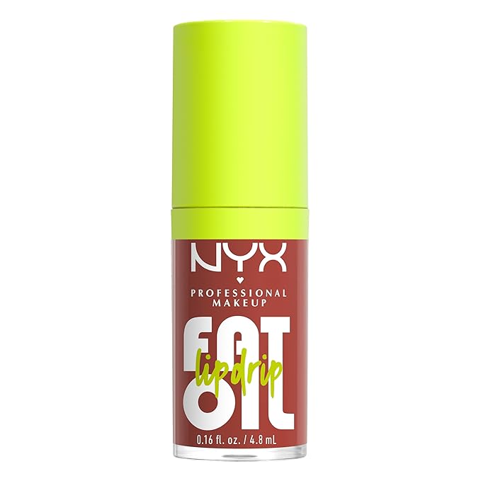 NYX PROFESSIONAL MAKEUP Fat Oil Lip Drip, Moisturizing, Shiny and Vegan Tinted Lip Gloss - Splash of Cream (Honey Nude)