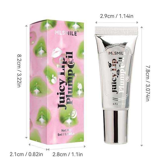 Roll On Plumping Lip Gloss, Spicy Lip Lip Oil, Lifter Gloss, Hydrating, Volumizes&High-Shine Lip Plumping Lip Glass Mirror Lip Glaze Lipstick, Plump& Pout Lip Plumper for Women Girls (#01)