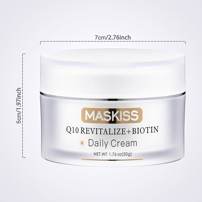 Firming Neck Cream & Anti-Wrinkle Face Cream with Coenzyme Q10, Unscented Skin Firming Neck Cream, Anti Aging Facial Moisturizer for Sensitive Skin, 1.76 Oz Jar