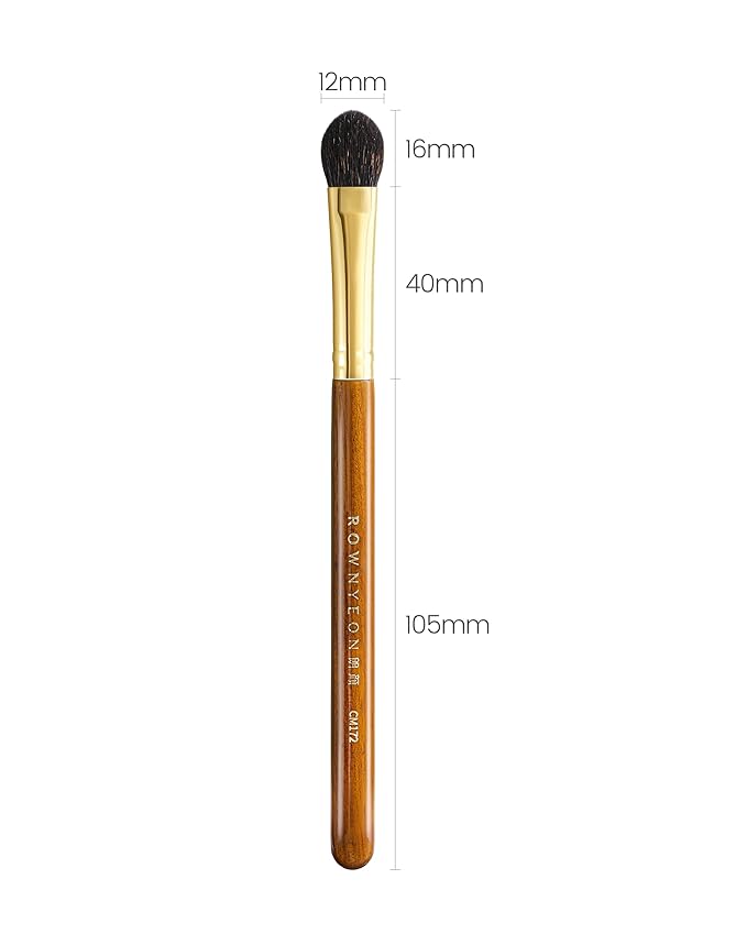 Desert Oak Series Almond Blending Brush - Squirrel & Goat Hair (30/70) for Gentle Powder Application, Bubinga Handle & Brass Ferrule (CM 172)