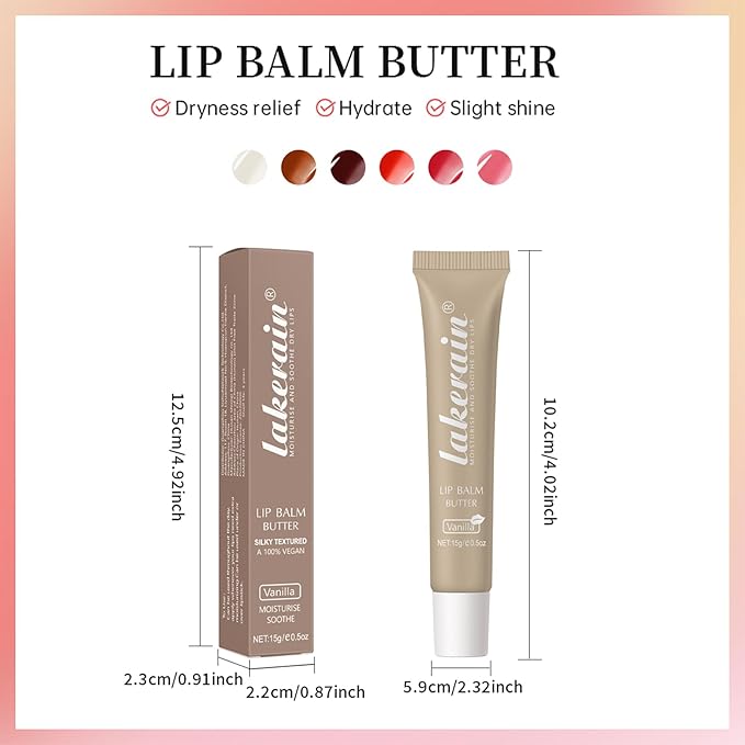 Erinde 3 Colors Lip Butter Balm Trio, Moisture Hydration Lip Butter Gloss, Sheer Tinted Lip Mask and Lip Balm, Soothing Lip Treatment Care Makeup, Shine Lip Glow Oil for Dry, Chapped Lips
