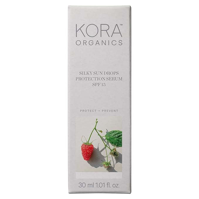 KORA Organics Silky Sun Drops, Mineral Sunscreen Serum SPF 30 with Reef-Safe Non-Nano Zinc Oxide, UVA/UVB Protection, Certified Organic, Cruelty Free, 1.01 oz
