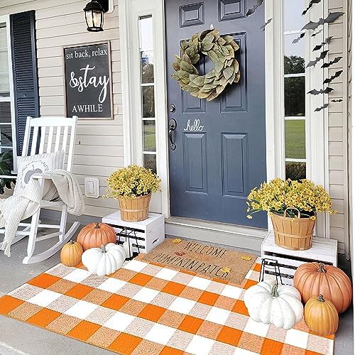 Bottalive Buffalo Plaid Outdoor Rugs, Layering Rug - Image 7