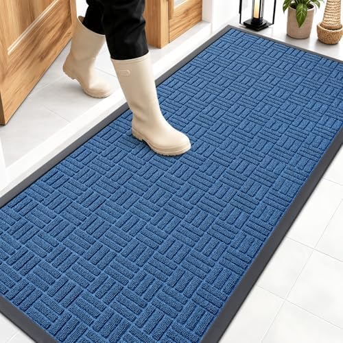 OLANLY Front Door Mat Outside Entrance 59x23, Heavy-Duty Rubber Doormat by OLANLY