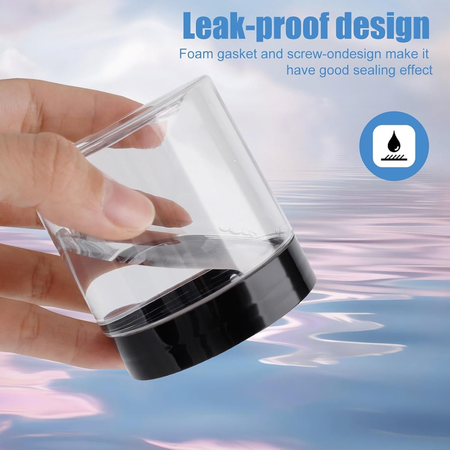 60 Pack 4 Oz Plastic Containers with Lids, OBKJJ Clear Travel Size Leak Proof Makeup Travel Containers BPA Free Cosmetic Slime Jars for Lotion, Cream, Body Butter, Makeup, Ointments (60)