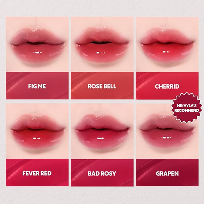TIRTIR [*Mini Size Waterism Tinted Lip Gloss #15 Grapen, 0.06 Fl Oz – Kiss Ready Lipgloss, 12H Long Lasting Non Sticky Natural Tinted Glow Korean Multiuse Cheek and Lip Tint for Women gift