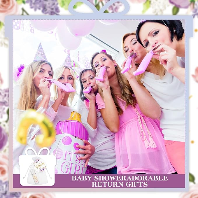 Fumete 50 Pack Butterfly Baby Shower Party Gifts Favors Bulk Lip Balms for Guests Boys Girls Neutral Gender Reveal Favors for Baby Shower Prizes Souvenirs Bags Stuffer Classroom Prizes