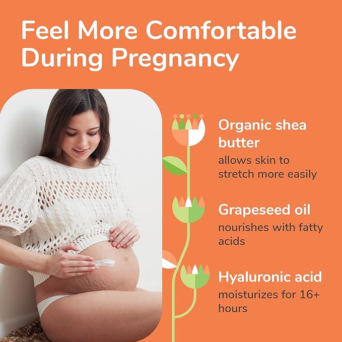 Stretch Mark Cream for Pregnancy w/ Shea Butter, Vitamin C & E - Stretch Mark Cream for Pregnancy, Belly Butter for Pregnancy, Stretch Mark Treatment, Pregnancy Lotion for Belly, Stretch Marks Removal