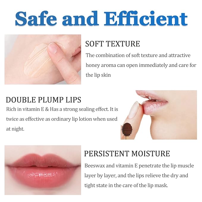 Strawberry Lip Sleeping Mask, Lip Mask Overnight Moisturizing Repairing Dry Crack Lip, Lip Care Products Reduce Lip Wrinkles & Dead Skin, Lip Moisturizer for Very Dry Lips, Women's Daily Lip Balm (strawberry)