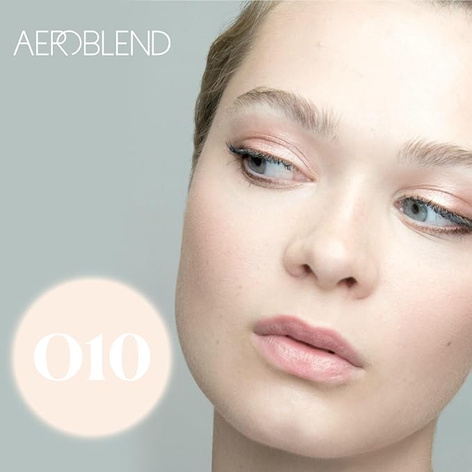 AEROBLEND Airbrush Foundation Makeup (O10) Professional, Water-Based, Buildable, Long-wearing, For all skin types, 1 oz