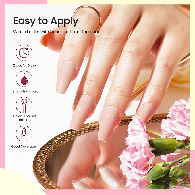 Nail Polish Set 6 Colors Multi colour Quick Drying Nail Polish, Black White Red Pink Collection Gifts for Women