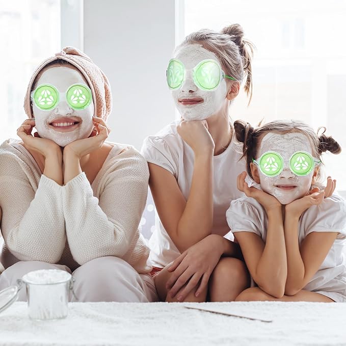12 Pcs Cucumber Eye Pads Gel Eye Masks Cooling Heating Eye Pads Spa Party Favors Sleepover Party Slumber Party Supplies