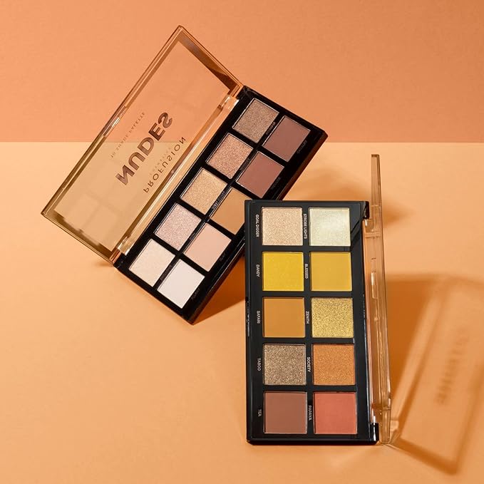 Profusion Cosmetics 10 Shade Eyeshadow Palette - High Pigmented Multi-Finish Colors, Vegan & Cruelty-Free, Create Stunning Looks On-the-Go - Travel-Friendly & Versatile Makeup, Citrine