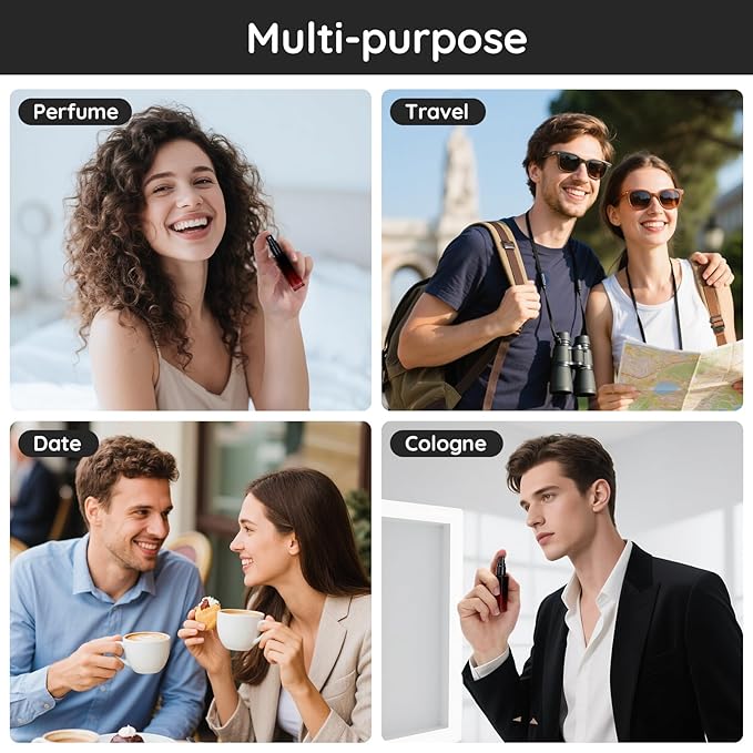 Segbeauty 0.34oz Perfume Atomizer for Travel, 5pcs Glass Refillable Perfume Spray Bottle, 10ml Mini Travel Size Cologne Sprayer Portable, Small Cologne Bottles with Clear Transfer Tool Set