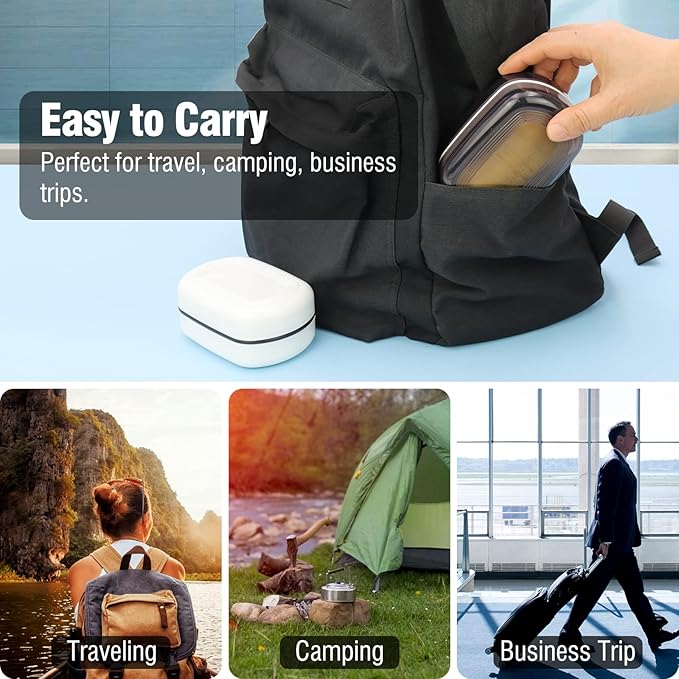 Travel Soap Container, Leakproof Soap Box, Travel Soap Holder with Removable Draining Layer, Portable Soap Case for Traveling, Camping, Gym (Black)