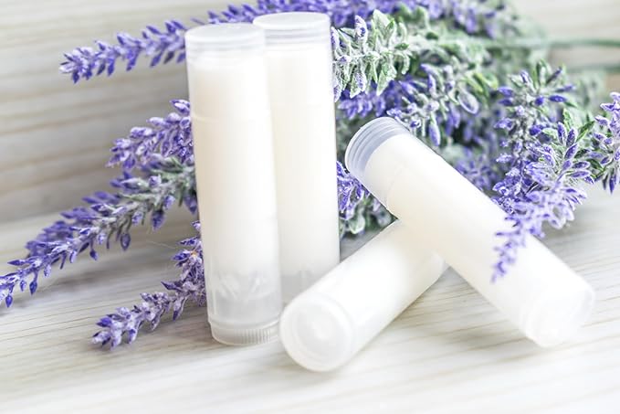 Lip Balm Containers, Round Tubes | Pack of 40 | Clear, 0.15oz Containers with Caps, Made in USA | For DIY Lip Stick, Homemade Lip Balms