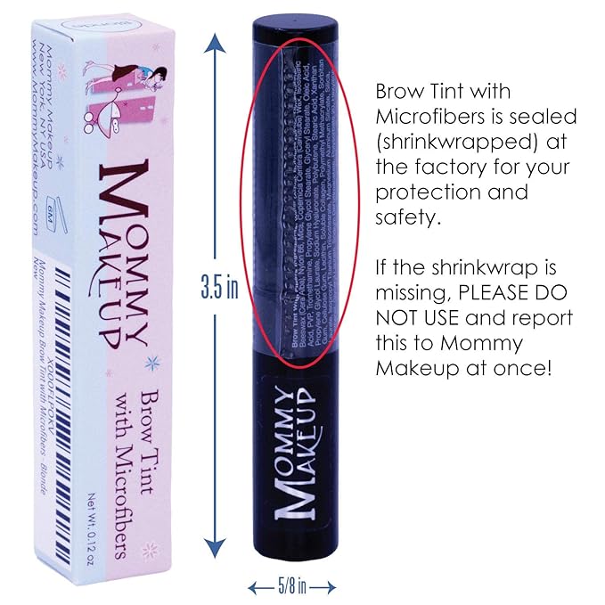 Brow Tint with Microfibers - 4-in-1 Tinted Eyebrow Gel to Groom, Hold, Sculpt & Color Your Brows, Covers Gray Hair - Water Resistant, Clump-Free, Long Lasting (Blonde) by Mommy Makeup
