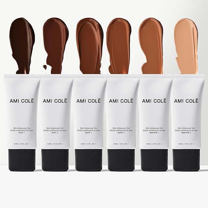 AMI COLÉ Skin-Enhancing Tinted Moisturizer (Rich 1), tinted moisturizer for face, bb cream, skin tint, face makeup