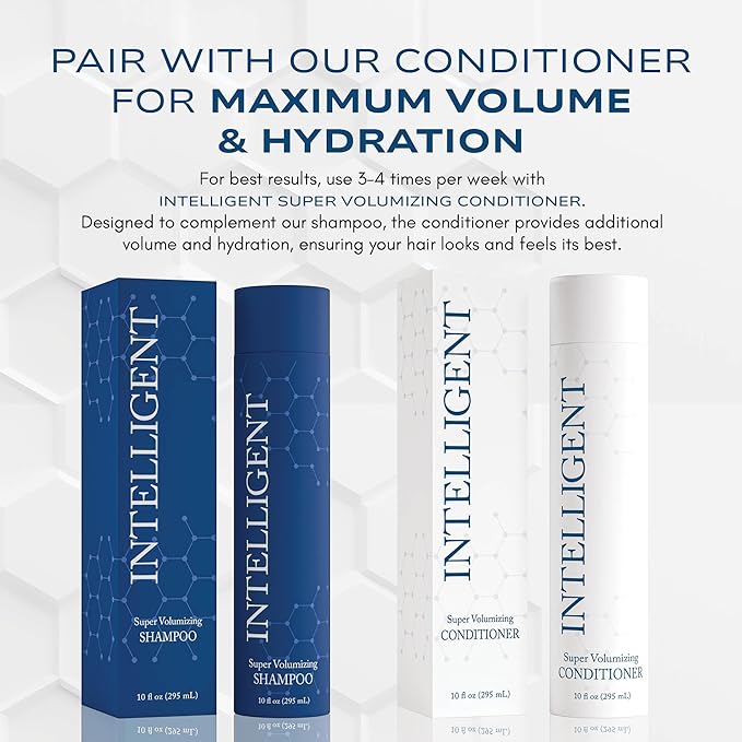 Intelligent Super Volumizing Hair Loss Shampoo - Strengthens Weakened Hair and Maximizes Volume | 10 fl oz (290 ml)