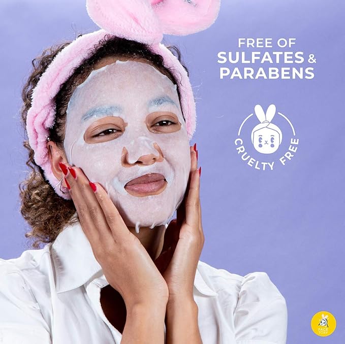 FACETORY K Beauty Face Mask Skin Care - LET'S TALK VITALITY FIRMING Sheet Mask with Pomegranate & Shea Butter | Firming Mask with Antioxidants, Plump & Hydrate (5 Pack)