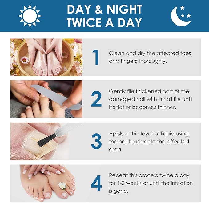 Toenail Repair Treatment, Extra Strength Nail Repair Liquid with Natural Tea Tree Oil Extract, Toenail Repair Solution for Thickened and Ingrow Nails