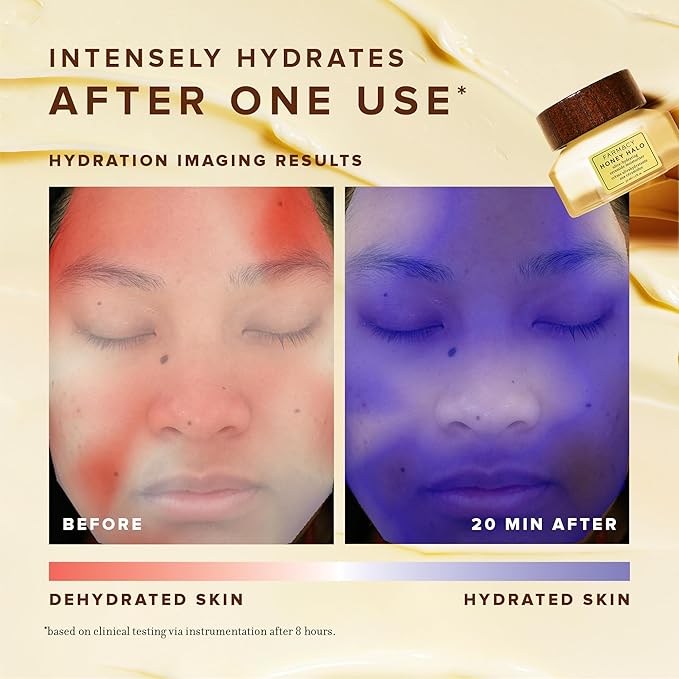 Farmacy Ceramide Face Moisturizer - Honey Halo Hydrating Facial Moisturizer for Dry Skin - Plumps, Soothes + Restores Skin with Potent Ceramides + Buckwheat Honey for a Dewy, Healthy Glow (100ml)