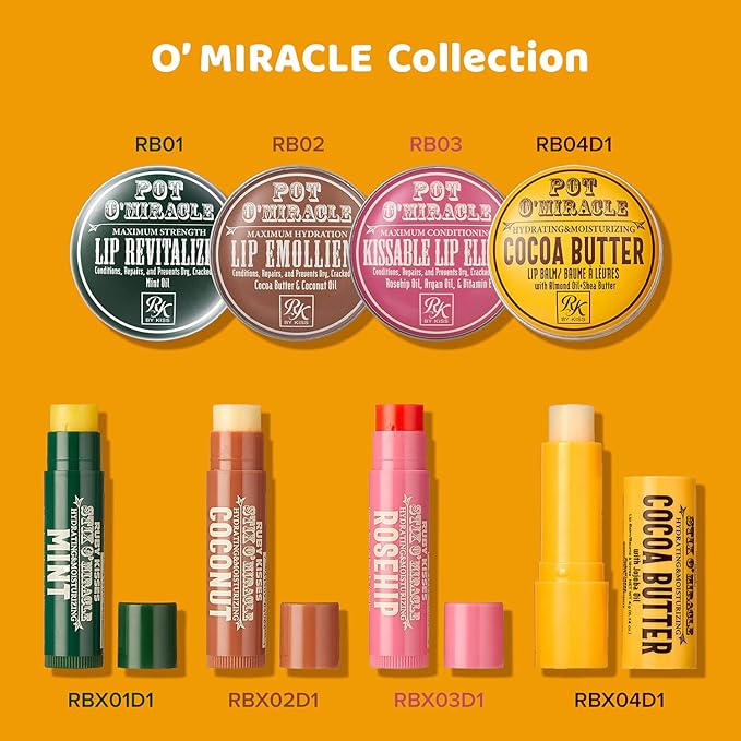Ruby Kisses Pot O' Miracle Maximum Strength Lip Revitalizer Lip Balm (Mint-6 Pack)