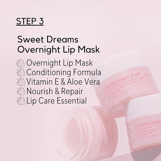 W7 Peachy Clean Makeup Removal, Aftercare & Cleansing Set - Remove Makeup, Moisturise & Soothe Skin and Lips - Including Sweet Dreams Overnight Lip Mask and Watermelon Wave Hydro-Glow Moisturiser