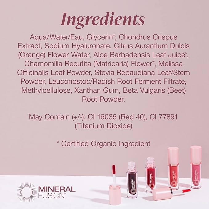 Mineral Fusion 2-in-1 Lip & Cheek Stain Tavel, 0.10 fl oz, Vibrant Coral hydrating, long-lasting, matte lip and cheek color