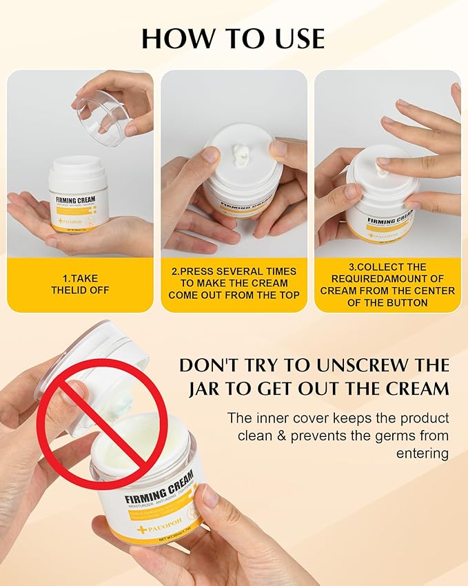 Neck Firming Cream with 3% Retinol - Hyaluronic Acid, Anti-Wrinkle Treatment, Skin Tightening Cream for Face, Neck, Chest & Décolleté