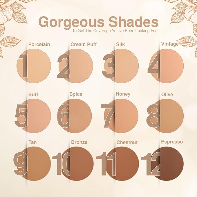 Frankie Rose Cosmetics Powder Foundation – Full Coverage Face Powder For Pores & Imperfections, Evens Out Skin Tone & Shine-Control | 58 Grams (Silk)