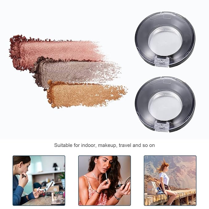 Lurrose Makeup Pallet 8pcs Empty Eyeshadow Trays Round Blusher Case Lipstick Highlighting Powder Make Up Pans Container Cosmetics Sub Package Holder Bulk Highlighters