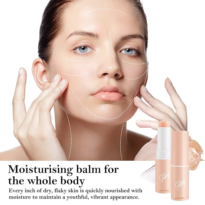 Boobeen Multi Moisturizer Balm Stick for Face, Moisture Balm Makeup Pen for Body, Hydrating Primer for Dry Skin Care,Glossy