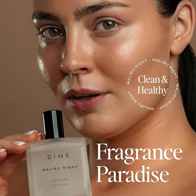 Dime Beauty Perfume Malibu Night, 1.7 oz / 50 ml - Light and Floral Musk Scent, Hypoallergenic, Clean Perfume, Eau de Toilette For Women